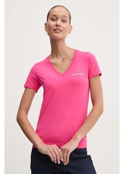 Guess Jeans t-shirt damski kolor różowy W4YI23 J1314 ze sklepu ANSWEAR.com w kategorii Bluzki damskie - zdjęcie 174604357