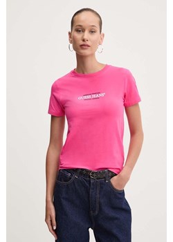 Guess Jeans t-shirt damski kolor różowy W4YI03 J1314 ze sklepu ANSWEAR.com w kategorii Bluzki damskie - zdjęcie 174604386