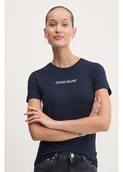 Guess Jeans t-shirt damski kolor granatowy W4YI01 J1314 ze sklepu ANSWEAR.com w kategorii Bluzki damskie - zdjęcie 174604416