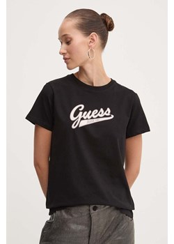 Guess Jeans t-shirt damski kolor czarny W4YI13 J1314 ze sklepu ANSWEAR.com w kategorii Bluzki damskie - zdjęcie 174604466