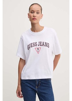 Guess Jeans t-shirt bawełniany damski kolor biały W4YI06 K8HM0 ze sklepu ANSWEAR.com w kategorii Bluzki damskie - zdjęcie 174604476