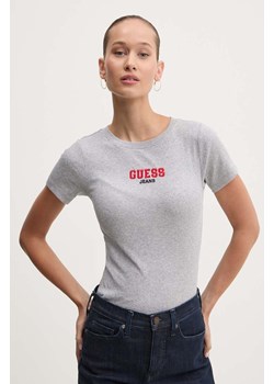 Guess Jeans t-shirt damski kolor szary W4YI64 KA0H1 ze sklepu ANSWEAR.com w kategorii Bluzki damskie - zdjęcie 174604496