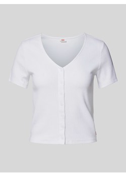 T-shirt z prążkowaniem model ‘MUSE’ ze sklepu Peek&Cloppenburg  w kategorii Bluzki damskie - zdjęcie 174605128