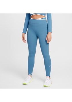 Dziewczęce legginsy z wysokim stanem Dri-FIT Nike One - Niebieski ze sklepu Nike poland w kategorii Spodnie damskie - zdjęcie 174605346