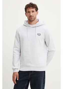 A.P.C. bluza hoodie standard rue madame GOTS kolor szary z kapturem melanżowa COHBV.M27914 ze sklepu PRM w kategorii Bluzy męskie - zdjęcie 174607955