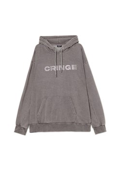 Cropp - Bluza z kapturem i aplikacją - jasny szary ze sklepu Cropp w kategorii Bluzy męskie - zdjęcie 174610745