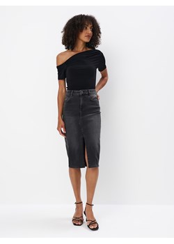 Mohito - Jeansowa spódnica midi - czarny ze sklepu Mohito w kategorii Spódnice - zdjęcie 174610898