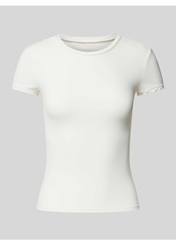 T-shirt z prążkowanym okrągłym dekoltem ze sklepu Peek&Cloppenburg  w kategorii Bluzki damskie - zdjęcie 174615028