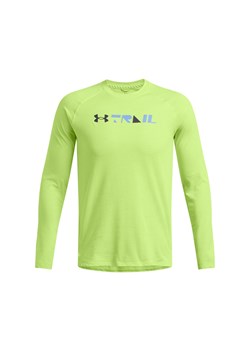 Męski longsleeve do biegania Under Armour UA Trail Run Graphic Ls - zielony ze sklepu Sportstylestory.com w kategorii T-shirty męskie - zdjęcie 174616428