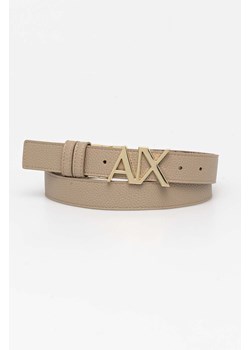 Armani Exchange pasek dwustronny damski kolor beżowy 941178 4F784 ze sklepu ANSWEAR.com w kategorii Paski damskie - zdjęcie 174618337