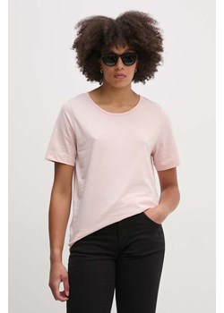 United Colors of Benetton t-shirt bawełniany damski kolor różowy 31VKD104K ze sklepu ANSWEAR.com w kategorii Bluzki damskie - zdjęcie 174618469