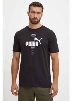 Puma t-shirt bawełniany męski kolor czarny z nadrukiem 681738 ze sklepu ANSWEAR.com w kategorii T-shirty męskie - zdjęcie 174618596