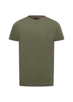 Tommy Hilfiger T-shirt męski Mężczyźni Dżersej oliwkowy jednolity ze sklepu vangraaf w kategorii T-shirty męskie - zdjęcie 174619297