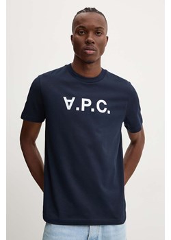 A.P.C. t-shirt bawełniany t-shirt standard grand vpc GOTS kolor granatowy z aplikacją COHBM.M26384 ze sklepu ANSWEAR.com w kategorii T-shirty męskie - zdjęcie 174620348