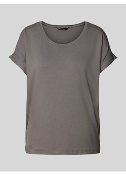 T-shirt z prążkowanym,okrągłym dekoltem model ‘MOSTER’ ze sklepu Peek&Cloppenburg  w kategorii Bluzki damskie - zdjęcie 174621245