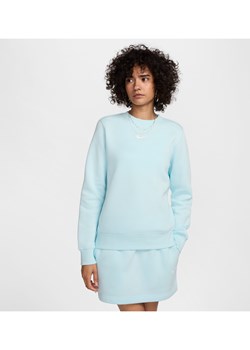 Damska bluza dresowa z półokrągłym dekoltem Nike Sportswear Phoenix Fleece - Niebieski ze sklepu Nike poland w kategorii Bluzy damskie - zdjęcie 174621346