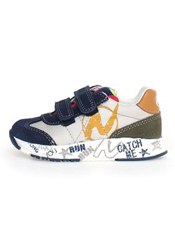 Naturino Skórzane sneakersy &quot;Jesko 2&quot; w kolorze granatowo-oliwkowo-kremowym ze sklepu Limango Polska w kategorii Buty sportowe dziecięce - zdjęcie 174625297