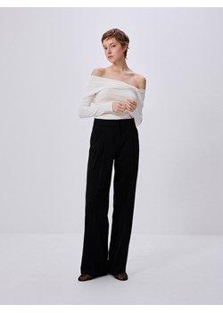 Reserved - Szerokie spodnie z zakładkami - czarny ze sklepu Reserved w kategorii Spodnie damskie - zdjęcie 174626698