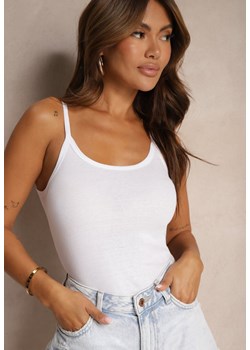 Biały Bawełniany Top na Cienkich Ramiączkach Biarae ze sklepu Renee odzież w kategorii Bluzki damskie - zdjęcie 174627248