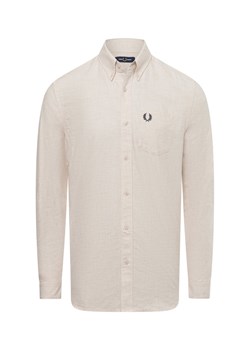 Fred Perry Koszula męska Mężczyźni Regular Fit Bawełna beżowy jednolity ze sklepu vangraaf w kategorii Koszule męskie - zdjęcie 174629488