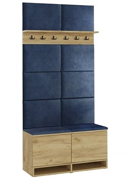Garderoba do przedpokoju dąb craft + granat H6-W83 ze sklepu Edinos.pl w kategorii Zestawy mebli do przedpokoju - zdjęcie 174630585