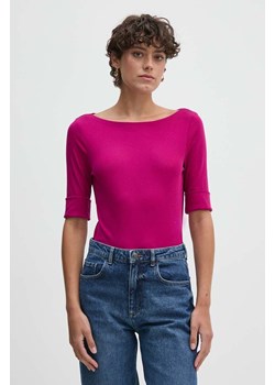 Lauren Ralph Lauren t-shirt damski kolor różowy 200654963 ze sklepu ANSWEAR.com w kategorii Bluzki damskie - zdjęcie 174633545