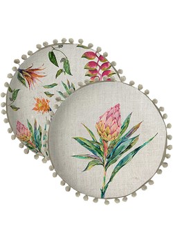 Madre Selva Poduszka &quot;Flores Salvajes&quot; w kolorze kremowym ze wzorem - Ø 45 cm ze sklepu Limango Polska w kategorii Poduszki dekoracyjne - zdjęcie 174634249
