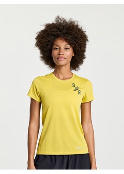 Saucony Koszulka sportowa &quot;Stopwatch&quot; w kolorze żółtym ze sklepu Limango Polska w kategorii Bluzki damskie - zdjęcie 174636727