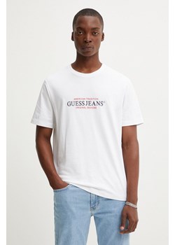 Guess Jeans t-shirt bawełniany męski kolor biały z nadrukiem M4YI42 K8FQ4 ze sklepu ANSWEAR.com w kategorii T-shirty męskie - zdjęcie 174638155