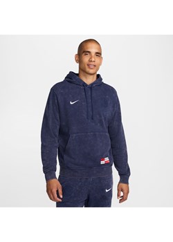 Męska bluza z kapturem z dzianiny dresowej Nike Football Paris Saint-Germain Club - Niebieski ze sklepu Nike poland w kategorii Bluzy męskie - zdjęcie 174638677