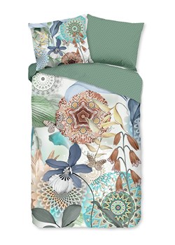 Hip Komplet pościeli satynowej "Zephir" w kolorze biało-zielono-niebieskim ze sklepu Limango Polska w kategorii Pościele - zdjęcie 174638888