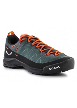 Buty Salewa Wildfire Canvas 61406-5331 zielone ze sklepu ButyModne.pl w kategorii Buty trekkingowe męskie - zdjęcie 174639229