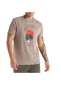 Koszulka Alpha Industries Nasa Orbit 146510679 - beżowa ze sklepu streetstyle24.pl w kategorii T-shirty męskie - zdjęcie 174639397