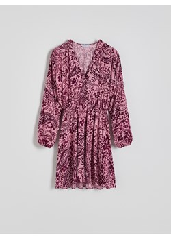 Reserved - Sukienka mini z wiskozy - fioletowy ze sklepu Reserved w kategorii Sukienki - zdjęcie 174643348