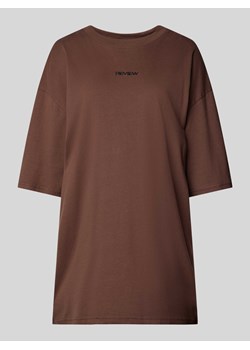 T-shirt o kroju oversized z wyhaftowanym logo ze sklepu Peek&Cloppenburg  w kategorii Bluzki damskie - zdjęcie 174643457