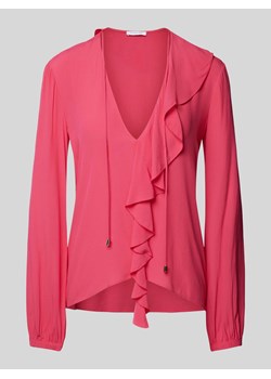 Bluzka z wiązaniem pod szyją z wiskozy z falbaną ze sklepu Peek&Cloppenburg  w kategorii Bluzki damskie - zdjęcie 174643498