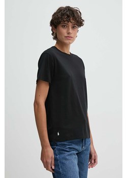 Polo Ralph Lauren t-shirt bawełniany damski kolor czarny 211891561 ze sklepu ANSWEAR.com w kategorii Bluzki damskie - zdjęcie 174647595