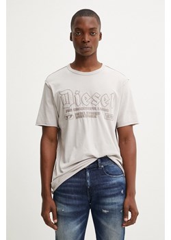 Diesel t-shirt bawełniany T-RAWJUST męski kolor beżowy z aplikacją A14016.0KMAH ze sklepu ANSWEAR.com w kategorii T-shirty męskie - zdjęcie 174647716