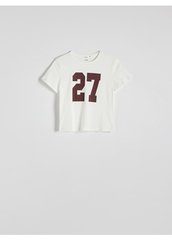 Reserved - T-shirt z nadrukiem - złamana biel ze sklepu Reserved w kategorii Bluzki damskie - zdjęcie 174650985