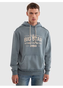 Bluza męska z kapturem z logo BIG STAR niebieska Enif 402 ze sklepu Big Star w kategorii Bluzy męskie - zdjęcie 174651847