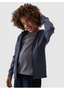 Chłopięca bluza dresowa rozpinana z kapturem 4F 4FJWMM00TSWSM1295 - szara ze sklepu Sportstylestory.com w kategorii Bluzy chłopięce - zdjęcie 174652338