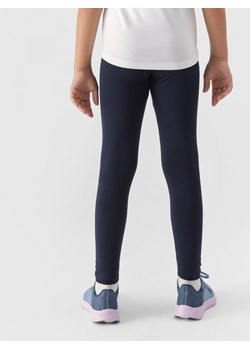 Dziewczęce legginsy dzianinowe 4F 4FJWMM00TTIGF178 - granatowe ze sklepu Sportstylestory.com w kategorii Spodnie dziewczęce - zdjęcie 174652377