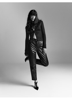 Reserved - Skórzane spodnie - czarny ze sklepu Reserved w kategorii Spodnie damskie - zdjęcie 174653618