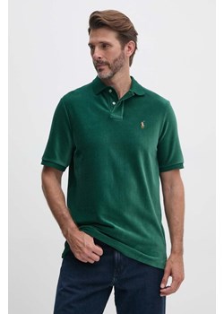 Polo Ralph Lauren polo męski kolor zielony melanżowy ze sklepu ANSWEAR.com w kategorii T-shirty męskie - zdjęcie 174655148