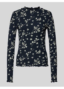 Bluzka dopasowana z długim rękawem i dekoltem z falbaną ze sklepu Peek&Cloppenburg  w kategorii Bluzki damskie - zdjęcie 174655199