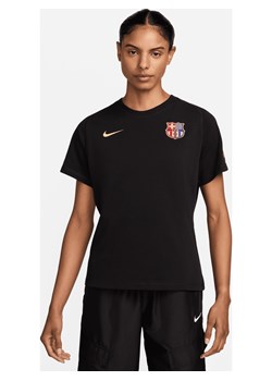 Koszulka piłkarska z krótkim rękawem Nike FC Barcelona Travel - Czerń ze sklepu Nike poland w kategorii Bluzki damskie - zdjęcie 174655396