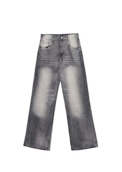 Cropp - Szare jeansy retro wide leg - jasny szary ze sklepu Cropp w kategorii Jeansy damskie - zdjęcie 174657547
