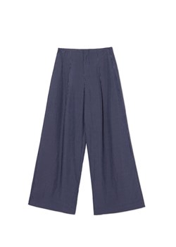 Cropp - Granatowe spodnie tailoring w paski - granatowy ze sklepu Cropp w kategorii Spodnie damskie - zdjęcie 174661468