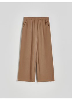 Reserved - Muślinowe spodnie - brązowy ze sklepu Reserved w kategorii Spodnie damskie - zdjęcie 174661616