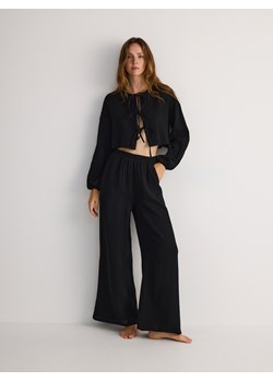 Reserved - Muślinowe spodnie - czarny ze sklepu Reserved w kategorii Spodnie damskie - zdjęcie 174662926